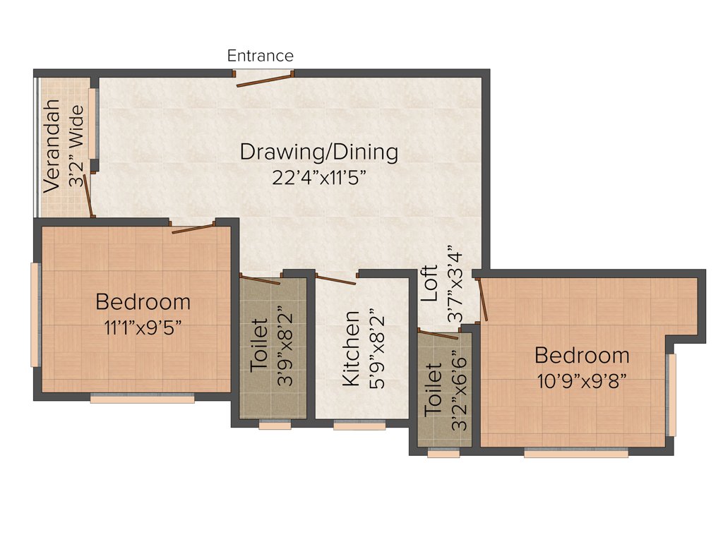 Biswas Deb Icon (2BHK+2T (999 sq ft) 999 sq ft)