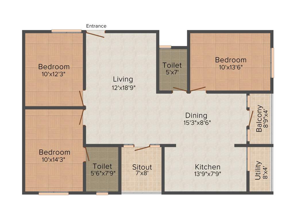 Dhathri Elite (3BHK+2T (1,420 sq ft) 1420 sq ft)