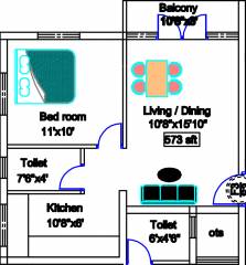 Harini Aishwaryam (1BHK+2T (573 sq ft) 573 sq ft) Harini Aishwaryam (1BHK+2T (573 sq ft) 573 sq ft)