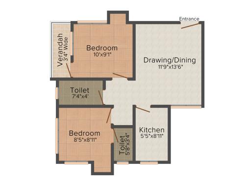 Biswas Jeet Icon (2BHK+1T (801 sq ft) 801 sq ft)