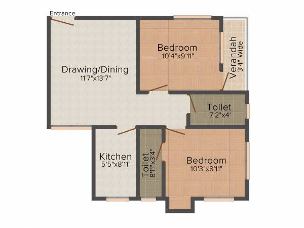 Biswas Jeet Icon (2BHK+1T (841 sq ft) 841 sq ft)