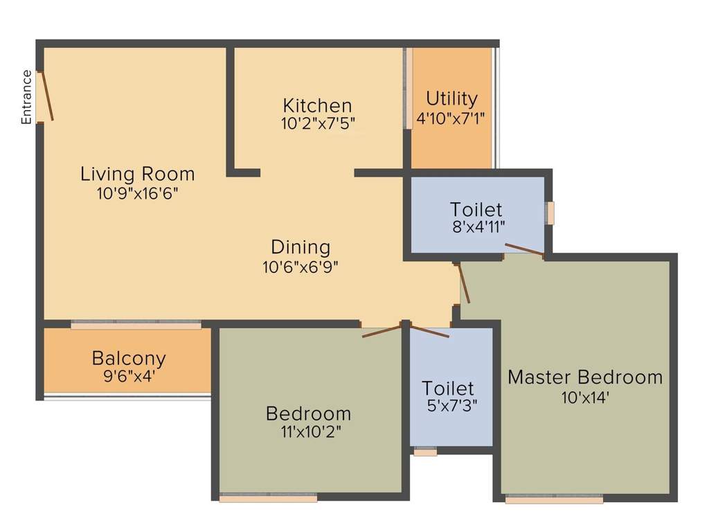 Goyal Orchid Greens (2BHK+2T (1,180 sq ft) 1180 sq ft)