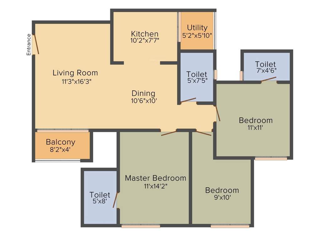 Goyal Orchid Greens (3BHK+2T (1,450 sq ft) 1450 sq ft)