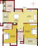 Alhind Seafort Floor Plan (2BHK+2T (1,100 sq ft) 1100 sq ft)