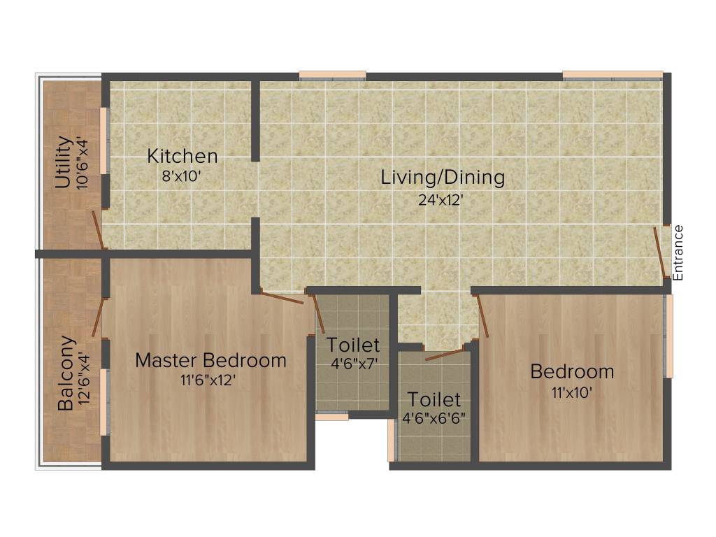 SV Luxuria (2BHK+2T (1,050 sq ft) 1050 sq ft)