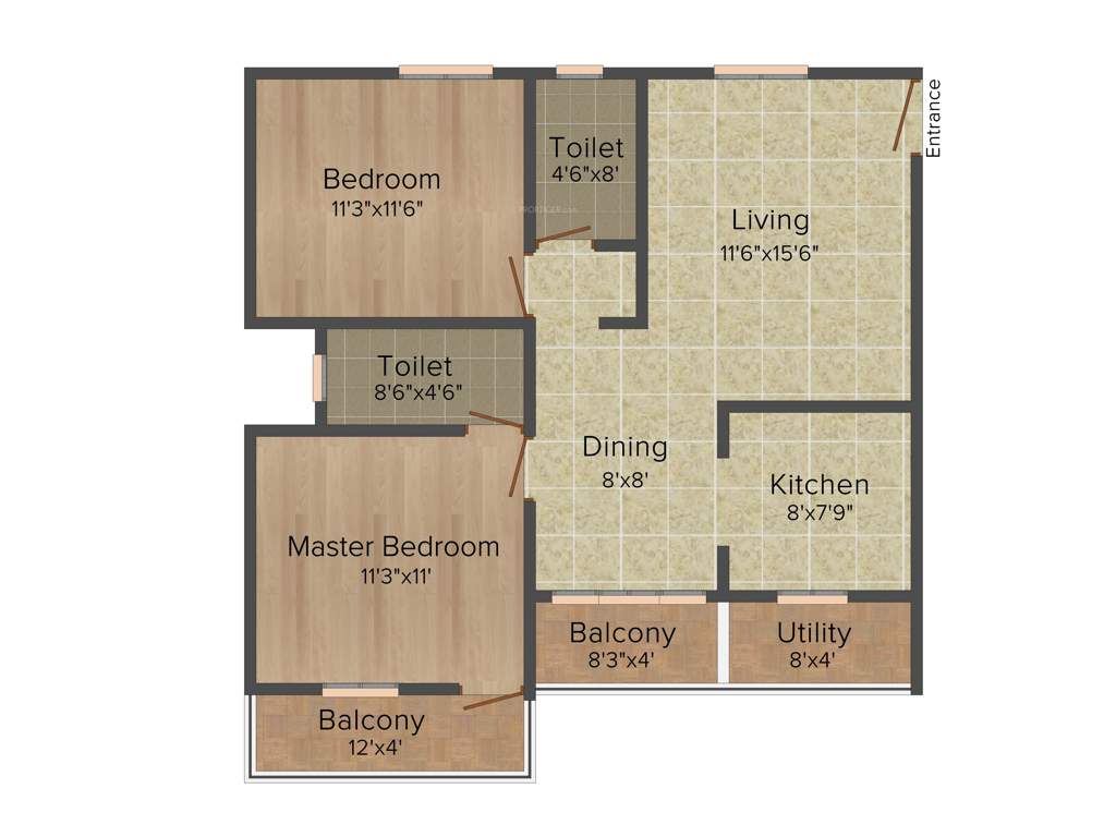 SV Luxuria (2BHK+2T (1,055 sq ft) 1055 sq ft)
