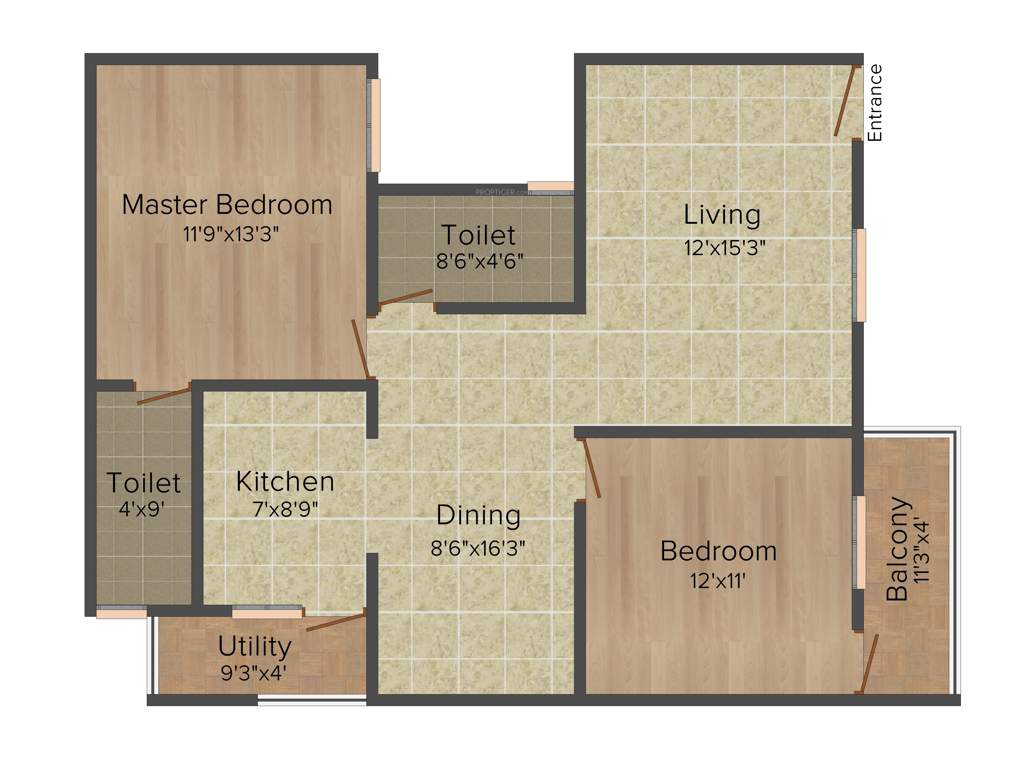 SV Luxuria (2BHK+2T (1,130 sq ft) 1130 sq ft)