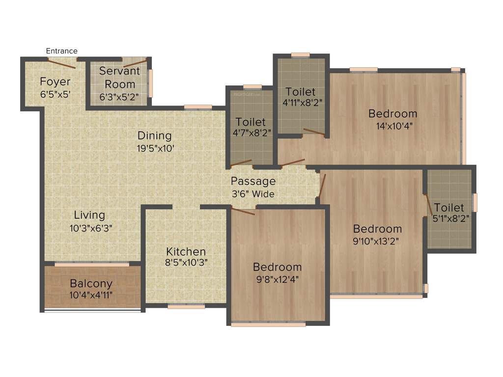 Ideal Ideal Heights (3BHK+3T (1,605 sq ft) 1605 sq ft)