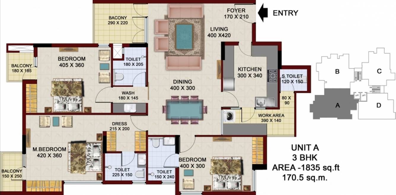 Cordon Sreevalsam (3BHK+3T (1,835 sq ft) 1835 sq ft)