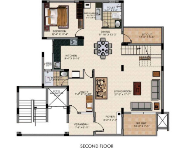  city ville Floor Plan Lower Level Duplex Plan