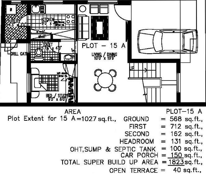  serene county Floor Plan Ground Floor Plan