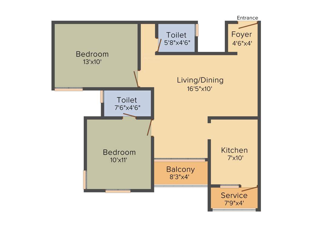 Optima Upgrade (2BHK+2T (1,010 sq ft) 1010 sq ft)