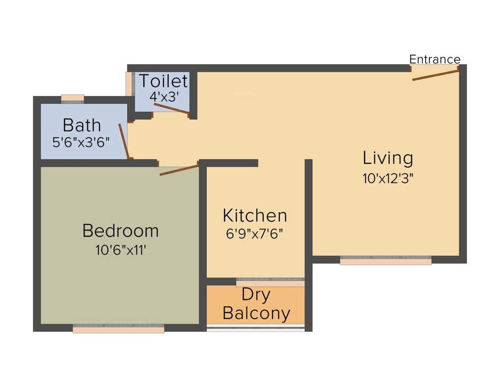 Poddar Samruddhi Evergreens (1BHK+1T (460 sq ft) 460 sq ft)