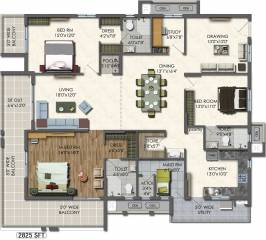 Aparna Westside (3BHK+4T (2,825 sq ft)   Study Room 2825 sq ft) Aparna Westside (3BHK+4T (2,825 sq ft)   Study Room 2825 sq ft)