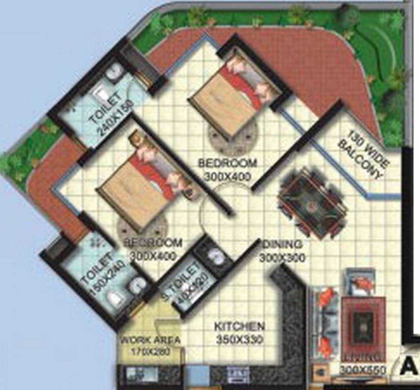 Uni Residenz (2BHK+3T (1,317 sq ft) 1317 sq ft)