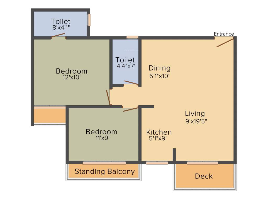 Cancun Skylark (2BHK+2T (900 sq ft) 900 sq ft)