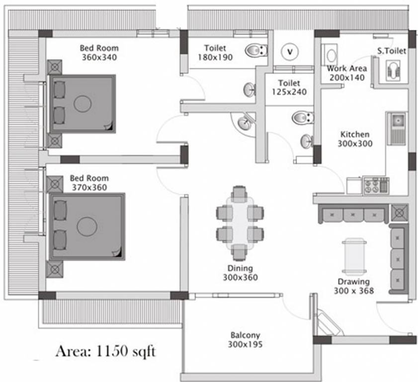 Muthoot Rainbow Apartments (2BHK+2T (1,150 sq ft) + Servant Room 1150 sq ft) Muthoot Rainbow Apartments (2BHK+2T (1,150 sq ft) + Servant Room 1150 sq ft)