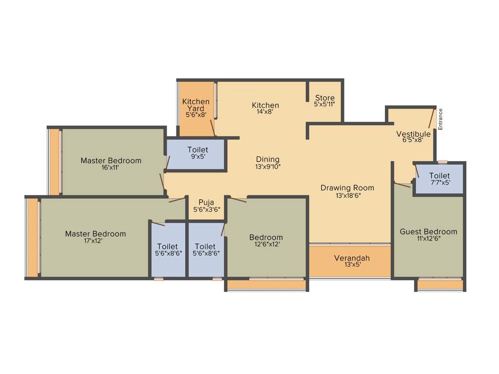 Shreeya Antilia (4BHK+4T (2,666 sq ft) Pooja Room 2666 sq ft)