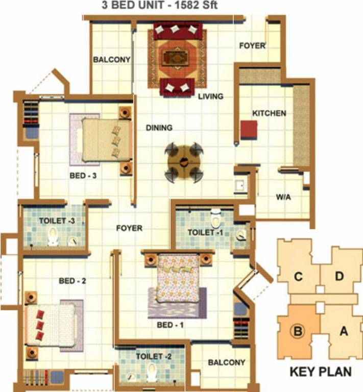 Southern Bedford Enclave (3BHK+3T (1,582 sq ft) 1582 sq ft) Southern Bedford Enclave (3BHK+3T (1,582 sq ft) 1582 sq ft)