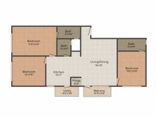 Vaibhav Grand Palace (3BHK+3T (1,803 sq ft)   Pooja Room 1803 sq ft)