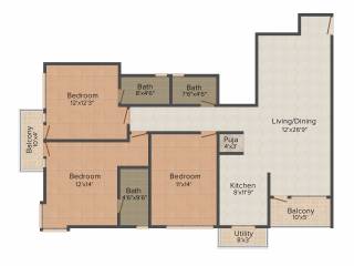 Vaibhav Grand Palace (3BHK+3T (2,023 sq ft)   Pooja Room 2023 sq ft)