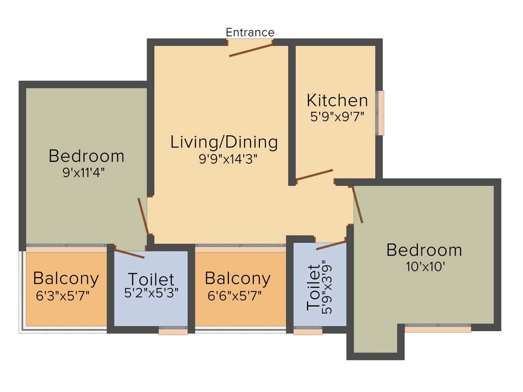 Purti Jewel (2BHK+2T (870 sq ft) 870 sq ft)