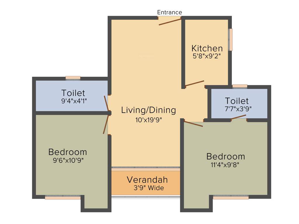 Purti Jewel (2BHK+2T (929 sq ft) 929 sq ft)