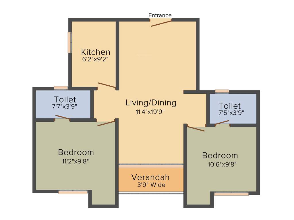 Purti Jewel (2BHK+2T (949 sq ft) 949 sq ft)