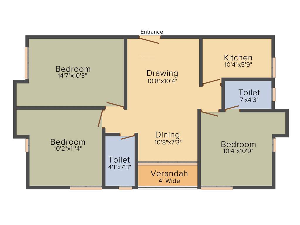 Purti Jewel (3BHK+2T (1,211 sq ft) 1211 sq ft)