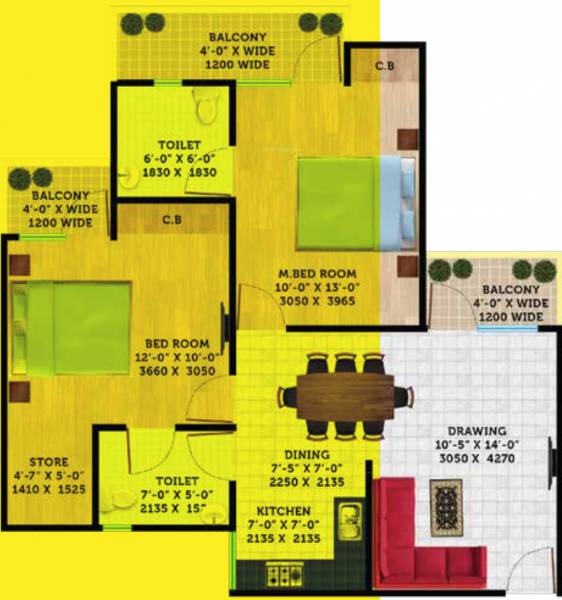 Revanta Suryaa Homes (2BHK+2T (980 sq ft) 980 sq ft) Revanta Suryaa Homes (2BHK+2T (980 sq ft) 980 sq ft)