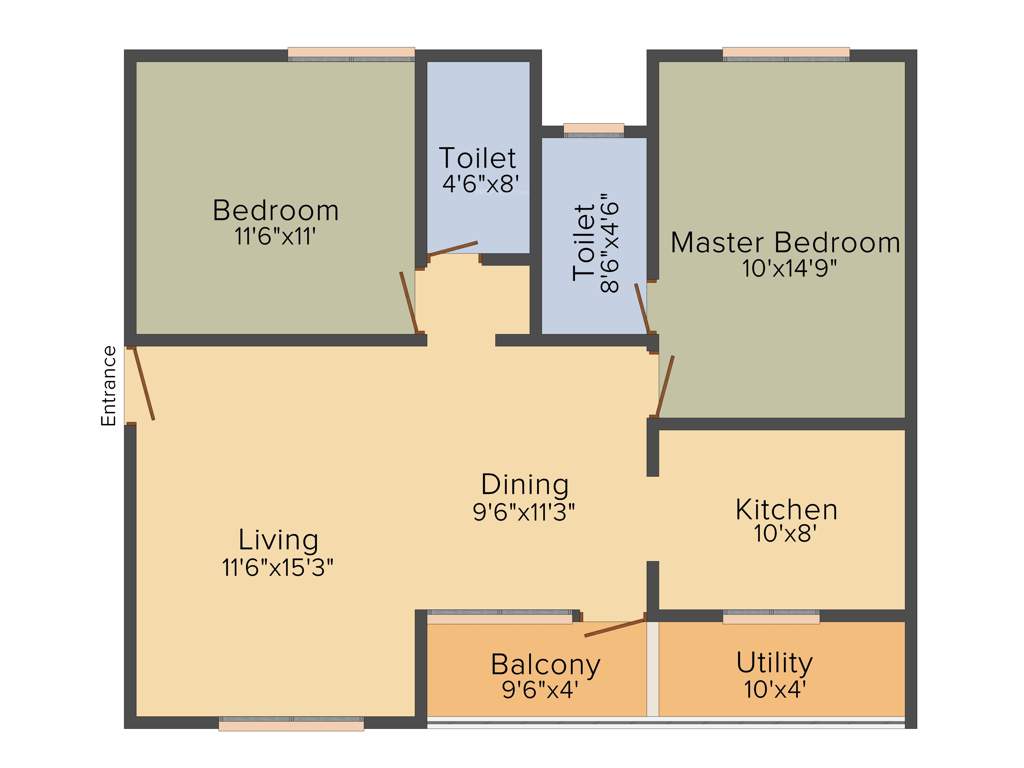 Druva Daffodils (2BHK+2T (1,140 sq ft) 1140 sq ft)