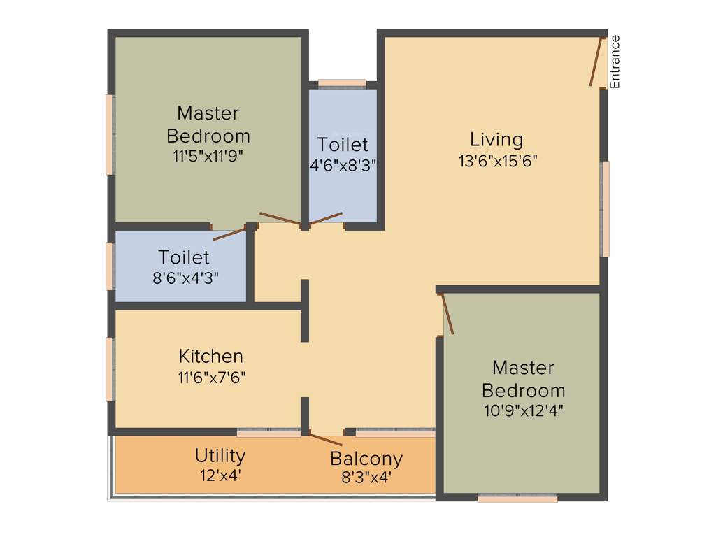 Druva Daffodils (3BHK+2T (1,150 sq ft) 1150 sq ft)