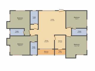 Tilakratan Elysium (3BHK+3T (1,966 sq ft) 1966 sq ft)