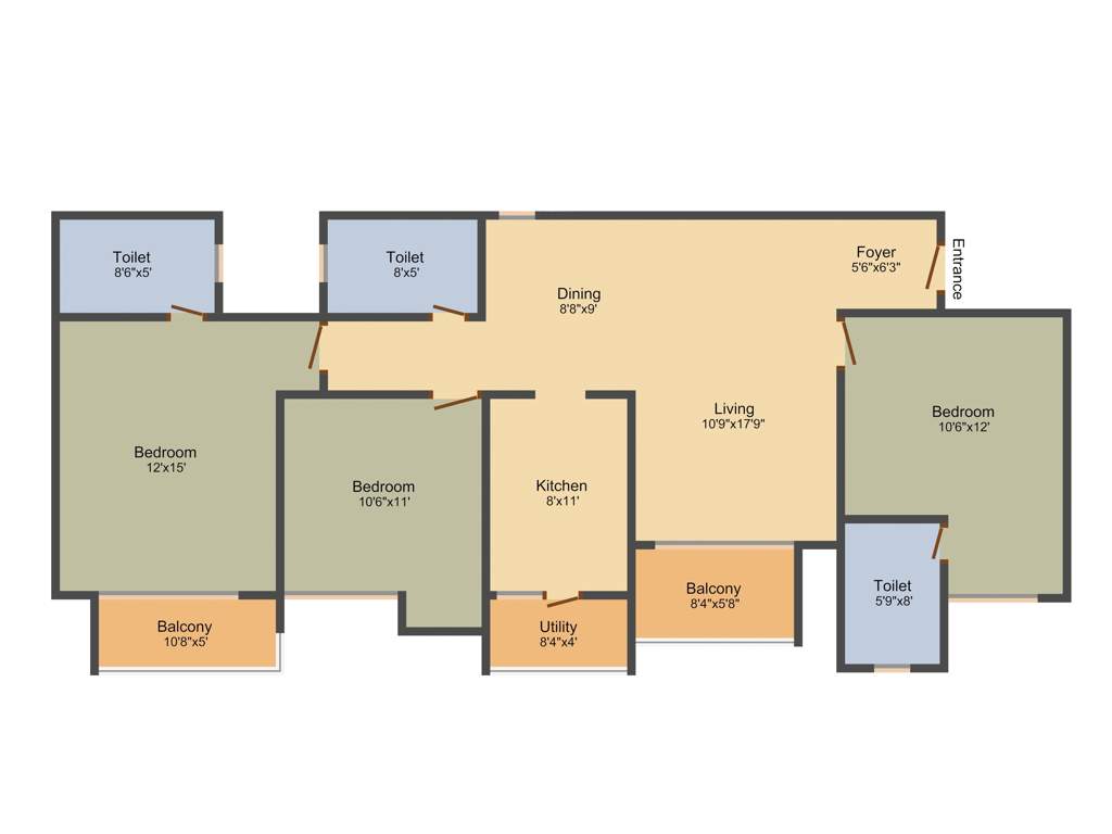 Ozone Greens (3BHK+3T (1,704 sq ft) 1704 sq ft)