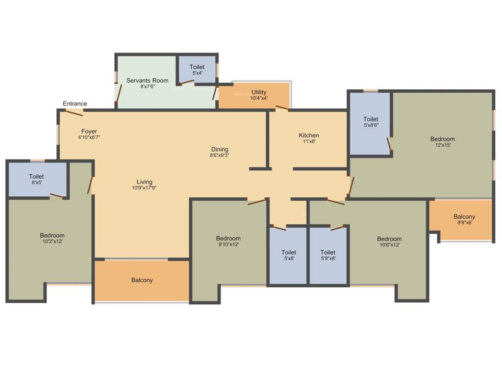 Ozone Greens (4BHK+4T (2,566 sq ft) + Servant Room 2566 sq ft)