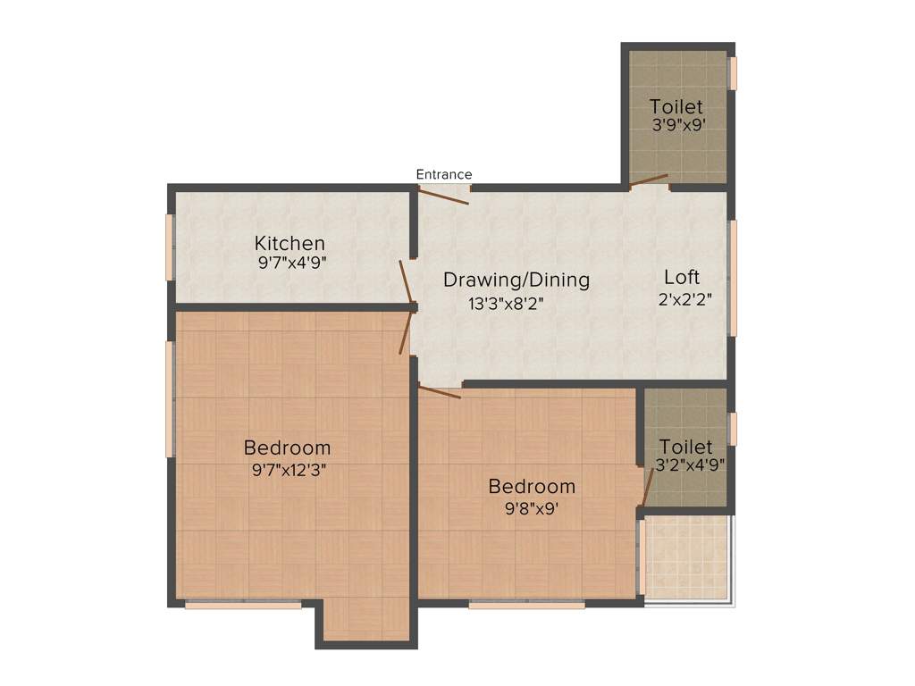 Biswas Jeet Galaxy (2BHK+2T (826 sq ft) 826 sq ft)