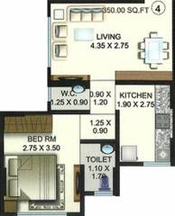 Shraddha Infinity (1BHK+1T (350 sq ft) 350 sq ft)