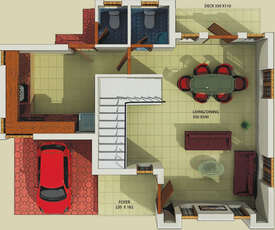 BCG Eden Gardens Ground Floor Plan (2BHK+4T (1,320 sq ft) 1320 sq ft)
