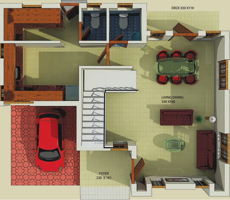 BCG Eden Gardens Ground Floor Plan (2BHK+4T (1,381 sq ft) 1381 sq ft)