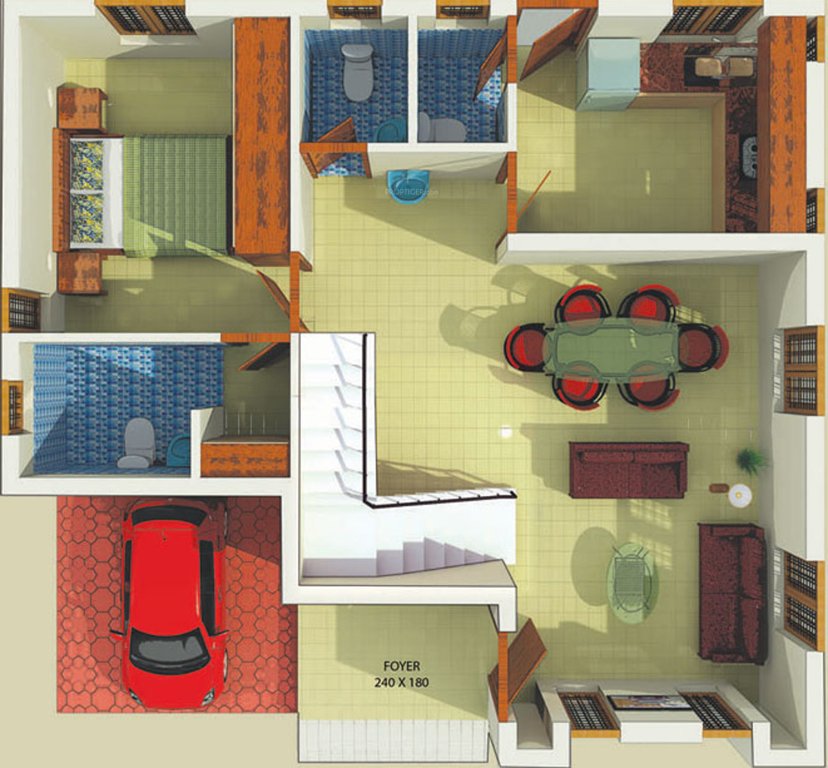 BCG Eden Gardens Ground Floor Plan (3BHK+5T (1,461 sq ft) 1461 sq ft)