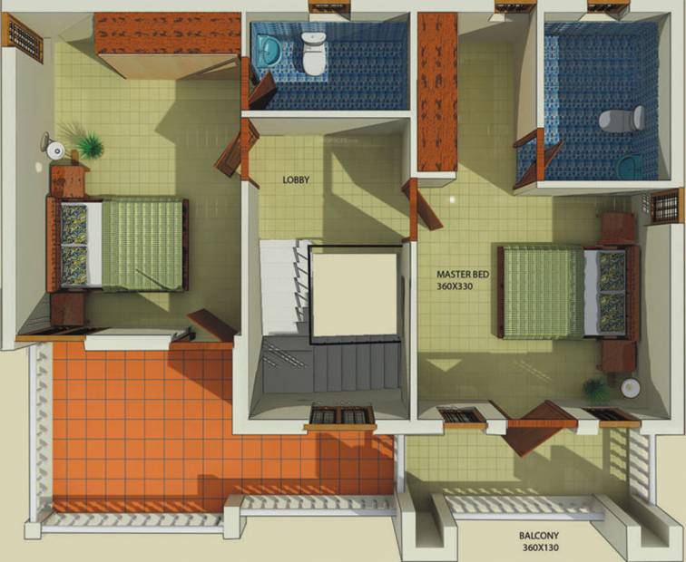 BCG Eden Gardens First Floor Plan (3BHK+5T (1,512 sq ft) 1512 sq ft)