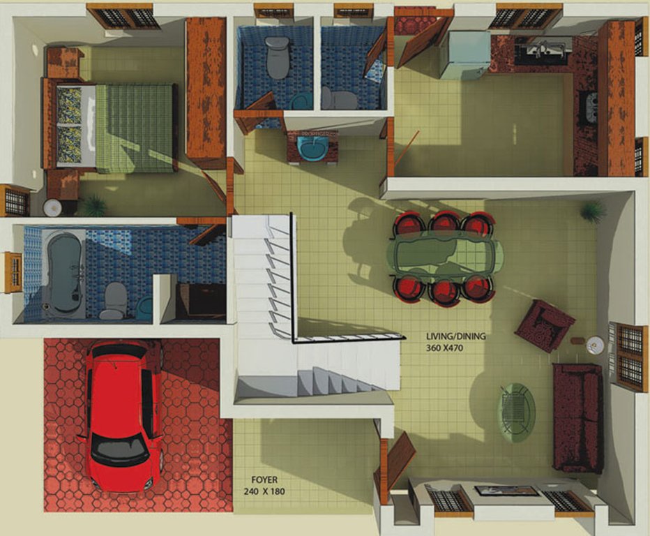 BCG Eden Gardens Ground Floor Plan (3BHK+5T (1,512 sq ft) 1512 sq ft)
