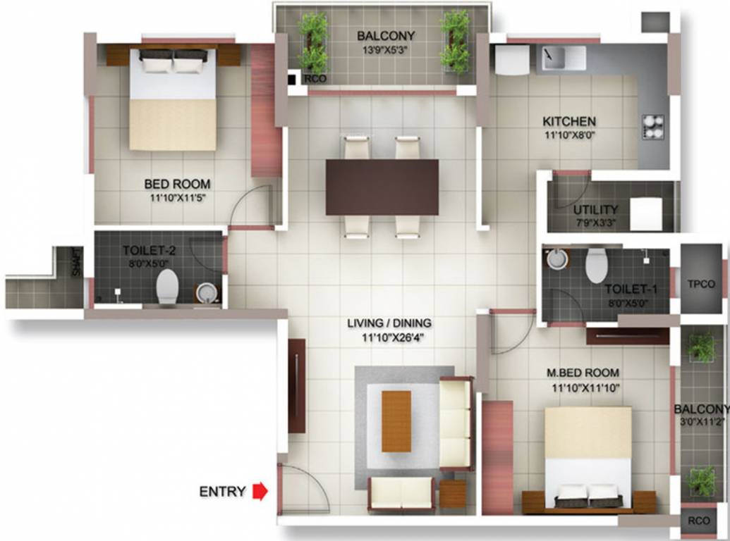 Incor Siesta (2BHK+2T (1,274 sq ft) 1274 sq ft) Incor Siesta (2BHK+2T (1,274 sq ft) 1274 sq ft)