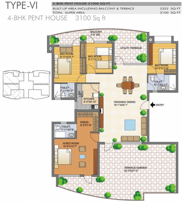 NBCC Valley View (4BHK+3T (3,100 sq ft) 3100 sq ft) NBCC Valley View (4BHK+3T (3,100 sq ft) 3100 sq ft)