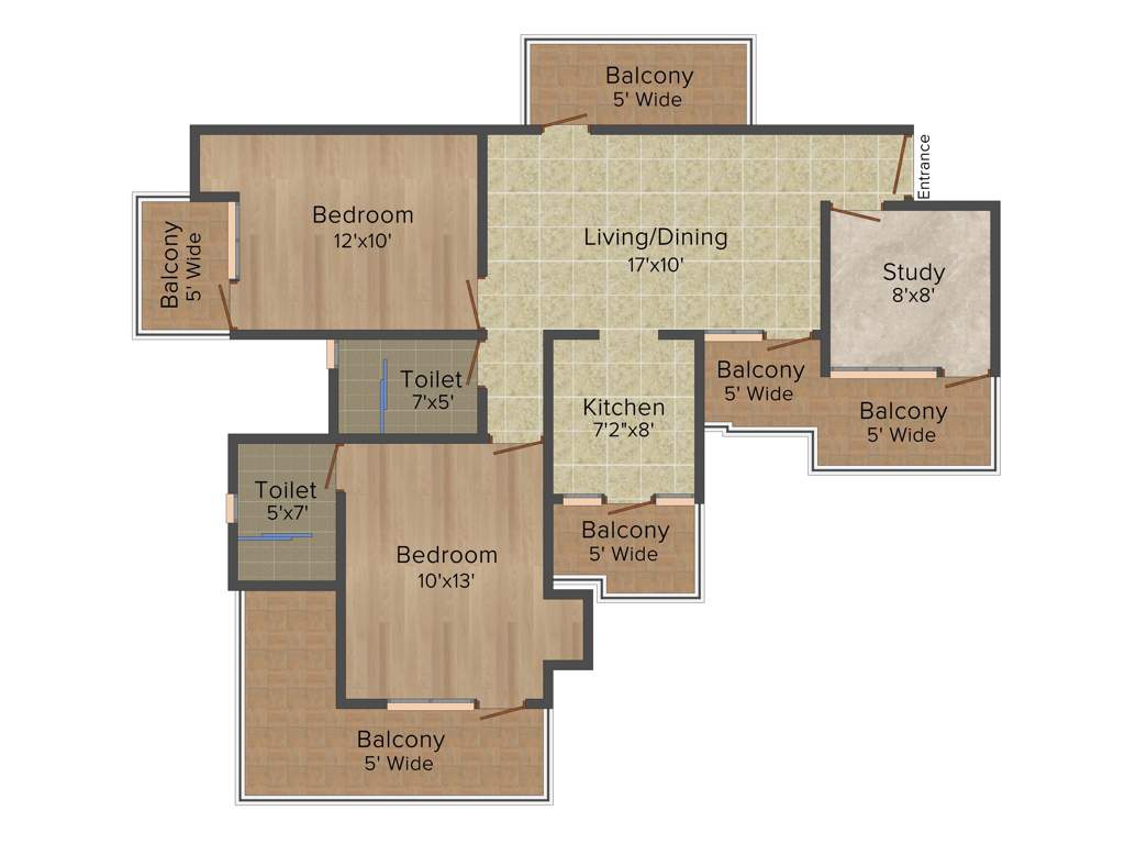 Vanshi Royal Dwarka Residency (2BHK+2T (1,250 sq ft)   Study Room 1250 sq ft)