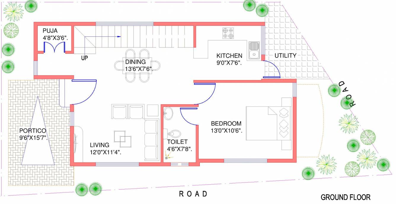 Samba (3BHK+3T (1,400 sq ft) + Study Room 1400 sq ft)