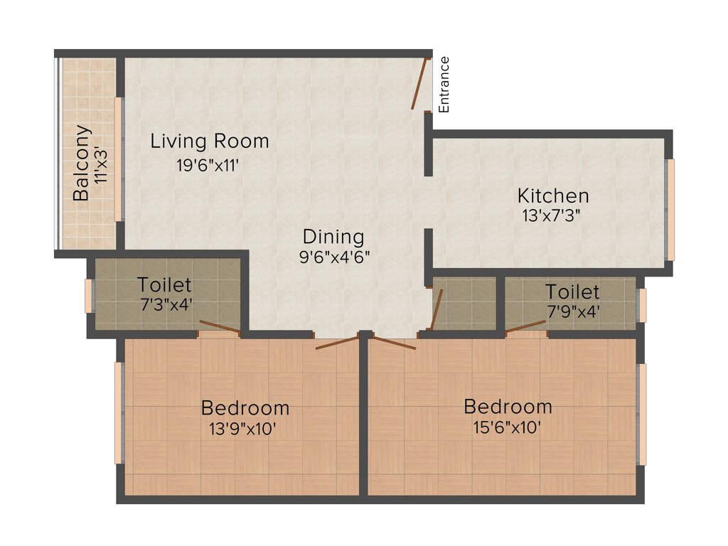 S Raheja Gurukripa (2BHK+3T (800 sq ft) 800 sq ft)