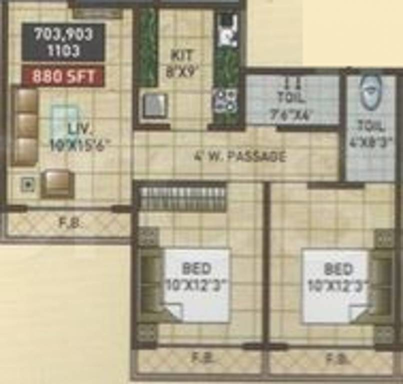 Gopal Krishna Paradise (2BHK+2T (880 sq ft) 880 sq ft) Gopal Krishna Paradise (2BHK+2T (880 sq ft) 880 sq ft)