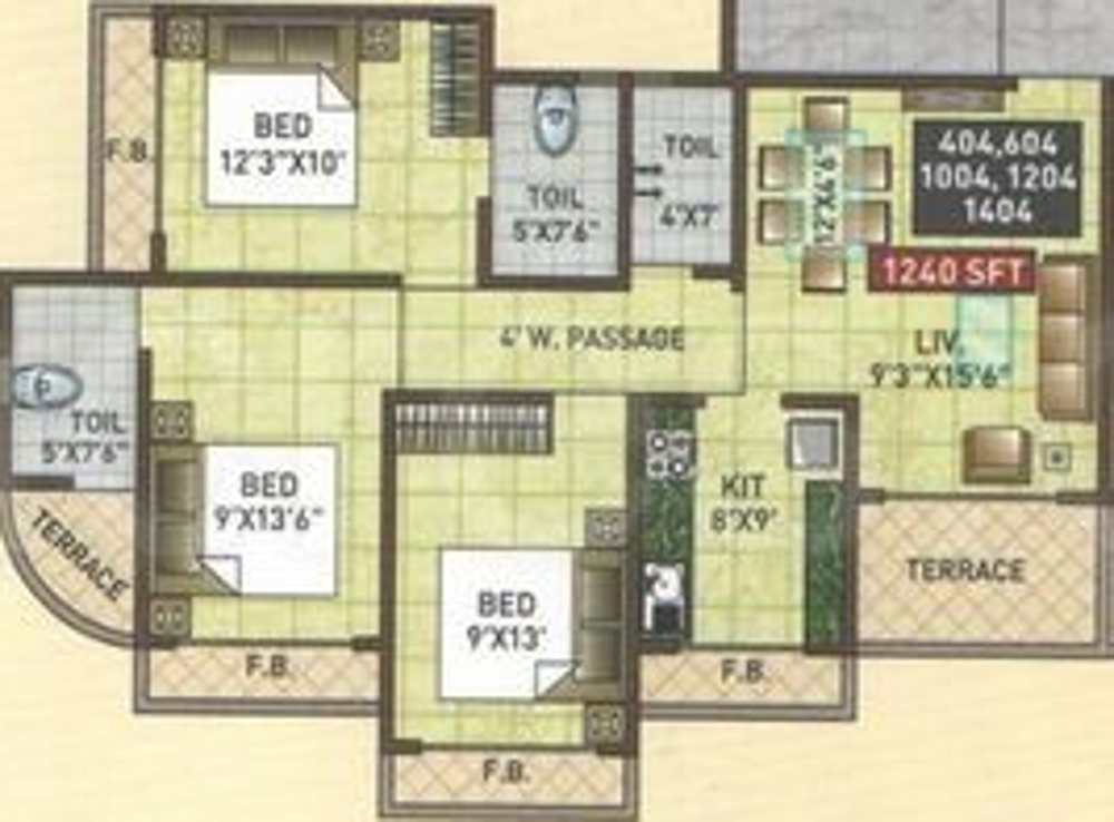 Gopal Krishna Paradise (3BHK+3T (1,240 sq ft) 1240 sq ft) Gopal Krishna Paradise (3BHK+3T (1,240 sq ft) 1240 sq ft)
