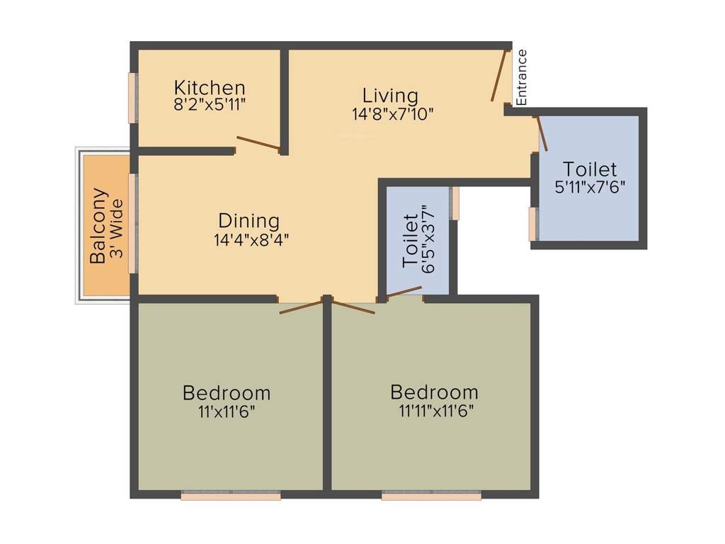 Gopinath Urban Breath (2BHK+2T (916 sq ft) 916 sq ft)